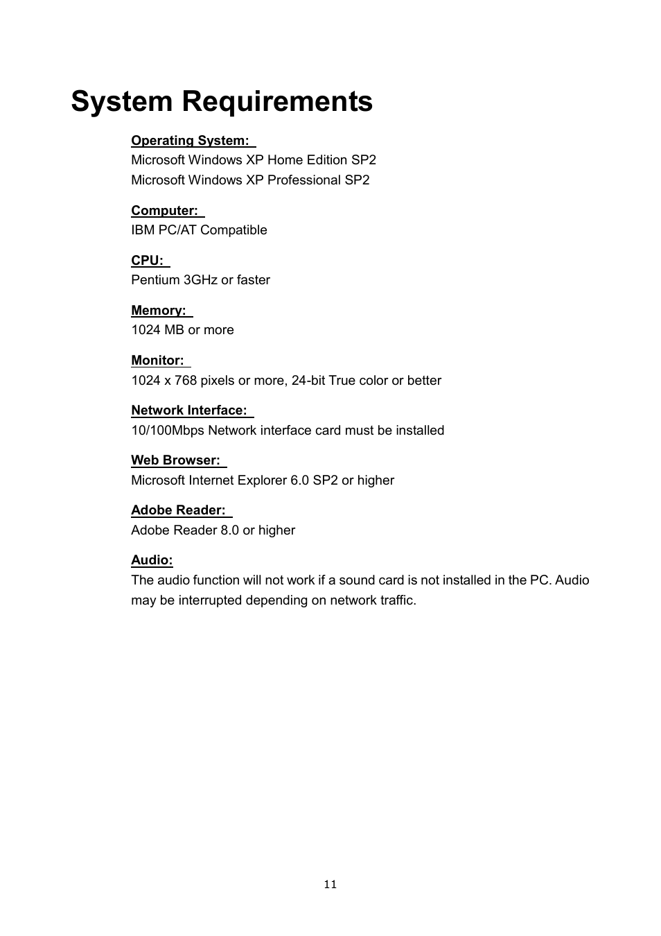 System requirements | LevelOne FCS-3052 User Manual | Page 15 / 66