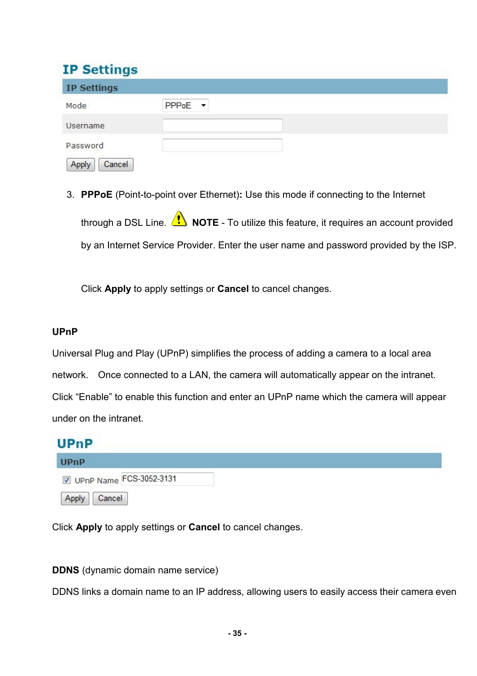 Upnp ddns (dynamic domain name service) | LevelOne FCS-3052 User Manual | Page 39 / 66