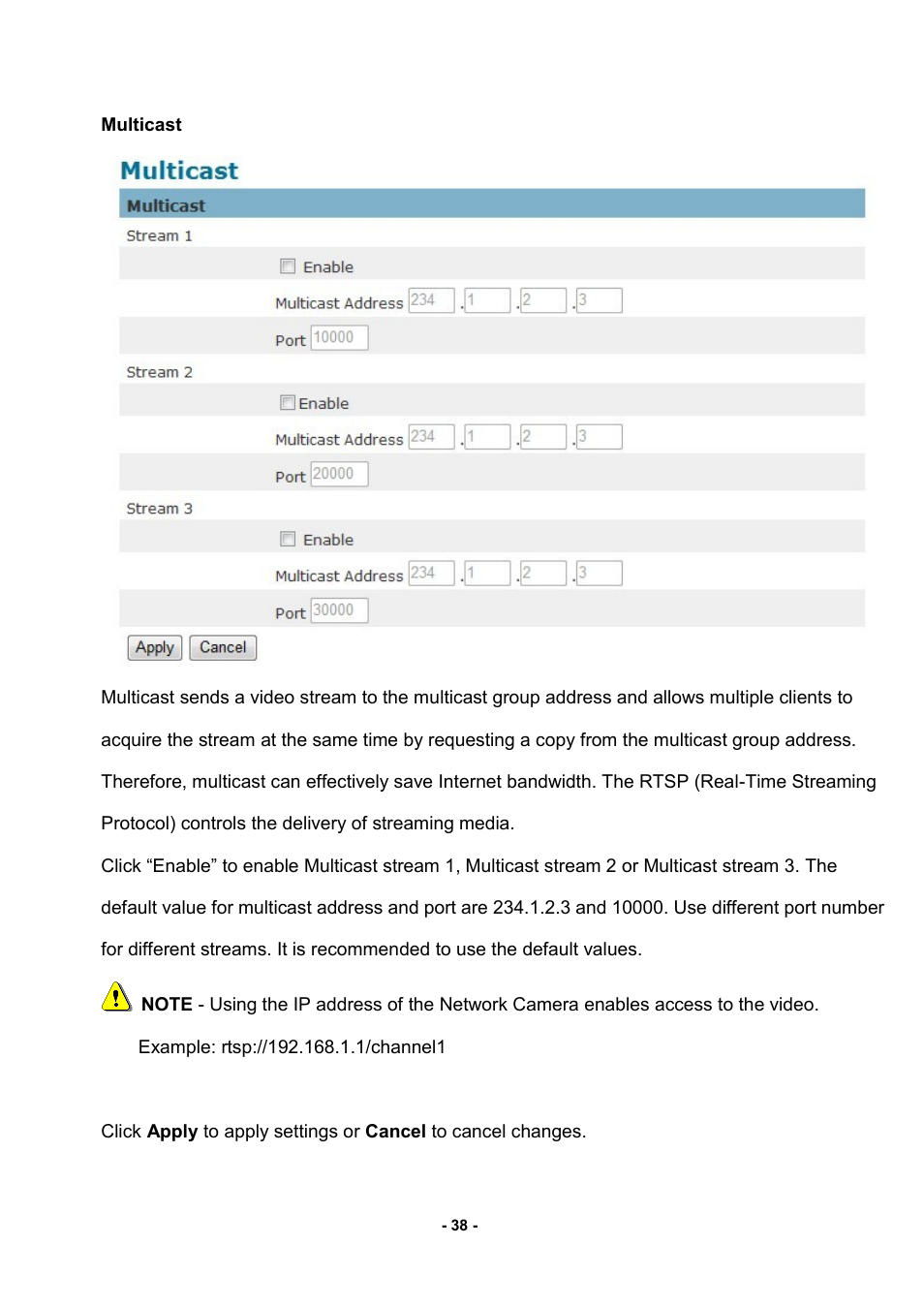 Multicast | LevelOne FCS-3052 User Manual | Page 42 / 66