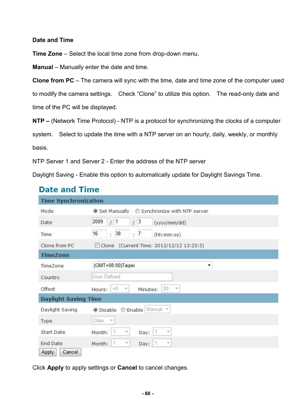 Date and time | LevelOne FCS-3052 User Manual | Page 64 / 66