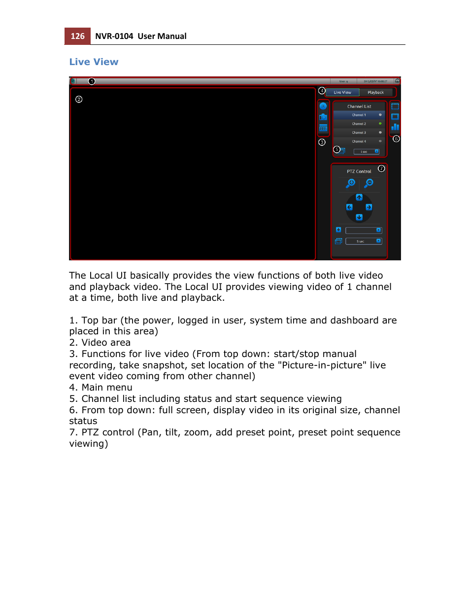 Live view | LevelOne NVR-0104 User Manual | Page 126 / 157