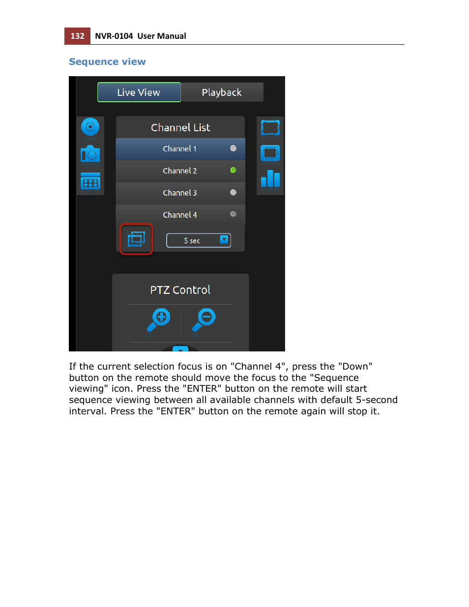 Sequence view | LevelOne NVR-0104 User Manual | Page 132 / 157