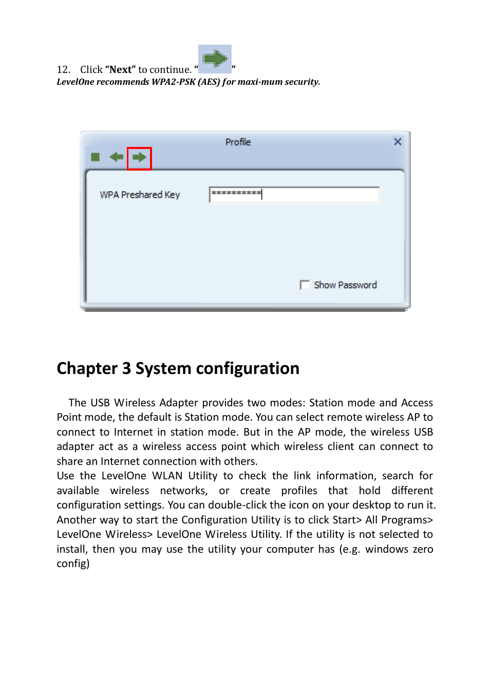Chapter 3 system configuration | LevelOne WUA-0624 User Manual | Page 14 / 31
