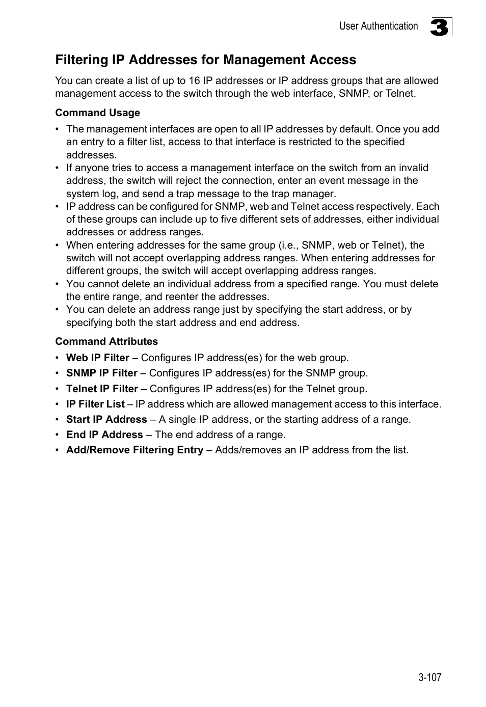 Filtering ip addresses for management access | LevelOne FGL-2870 User Manual | Page 161 / 800
