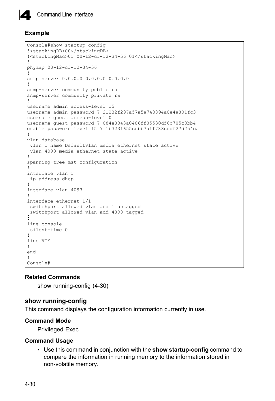 Show running-config | LevelOne FGL-2870 User Manual | Page 396 / 800