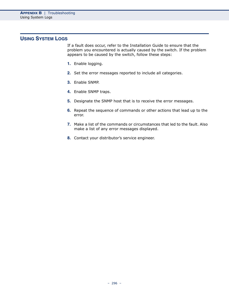Using system logs | LevelOne GSW-4876 User Manual | Page 296 / 314