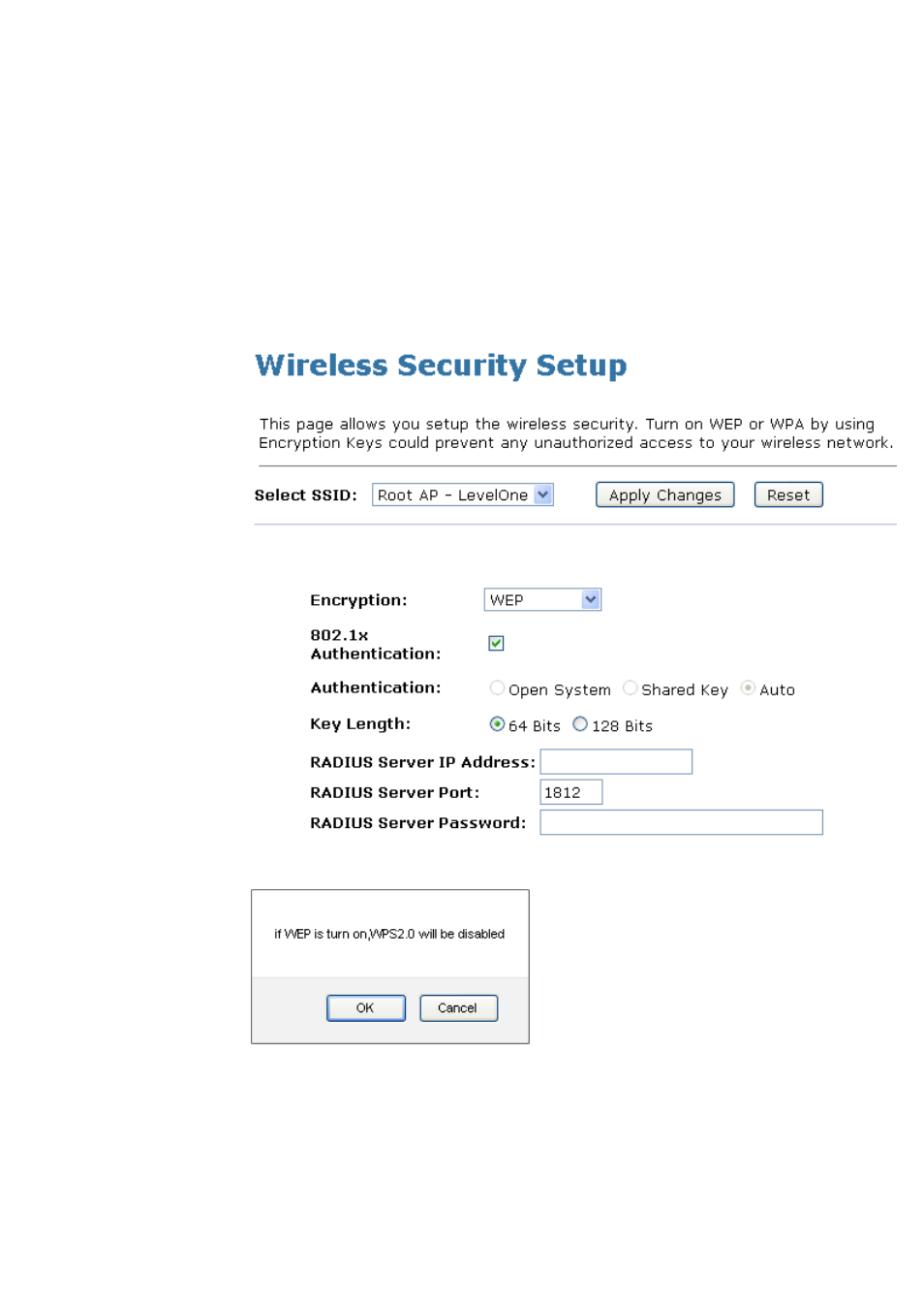 Wep + use 802.1x authentication | LevelOne WAP-6110 User Manual | Page 51 / 150