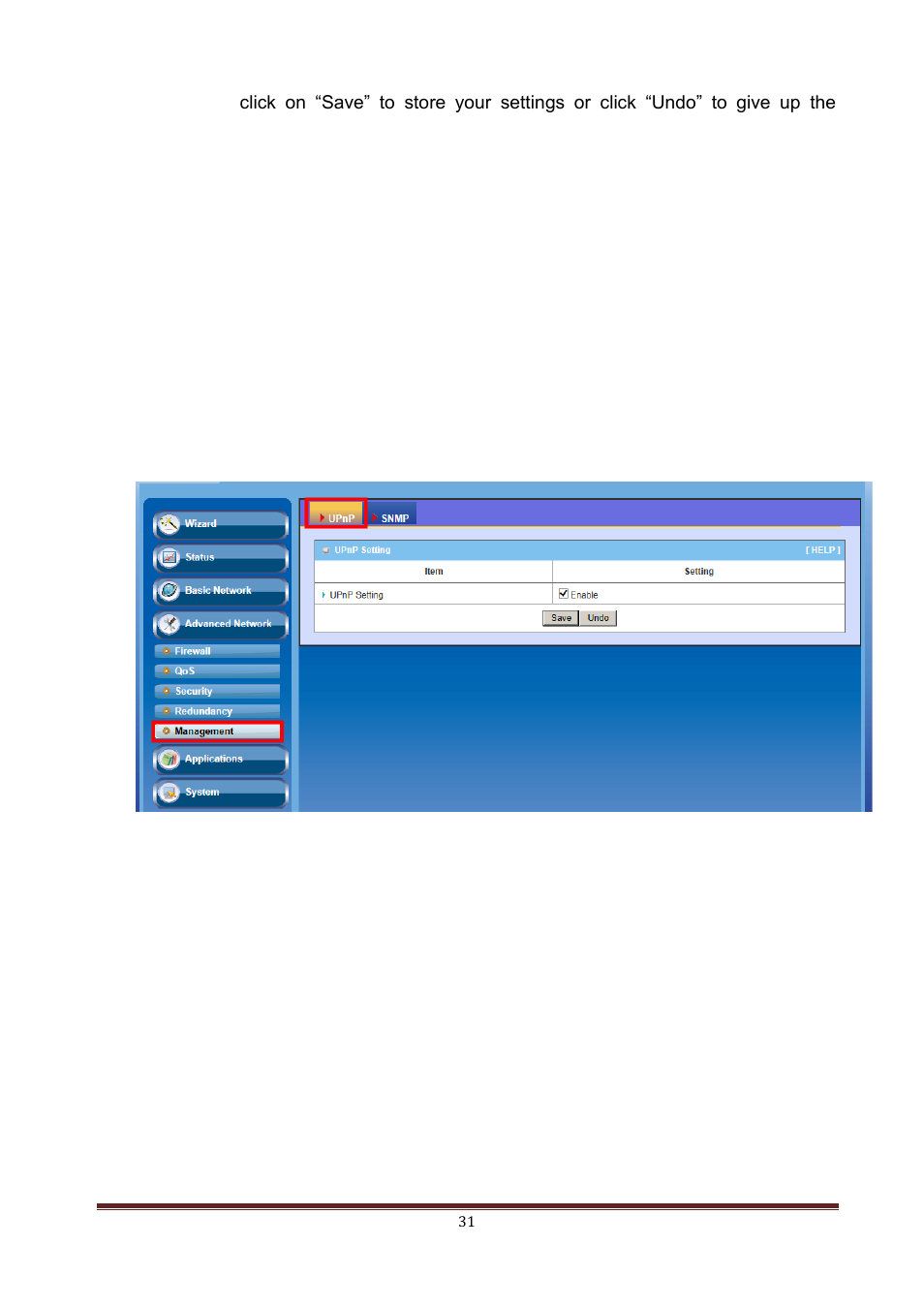 Management, Upnp, Snmp | 2 management | LevelOne WAP-6150 User Manual | Page 31 / 49