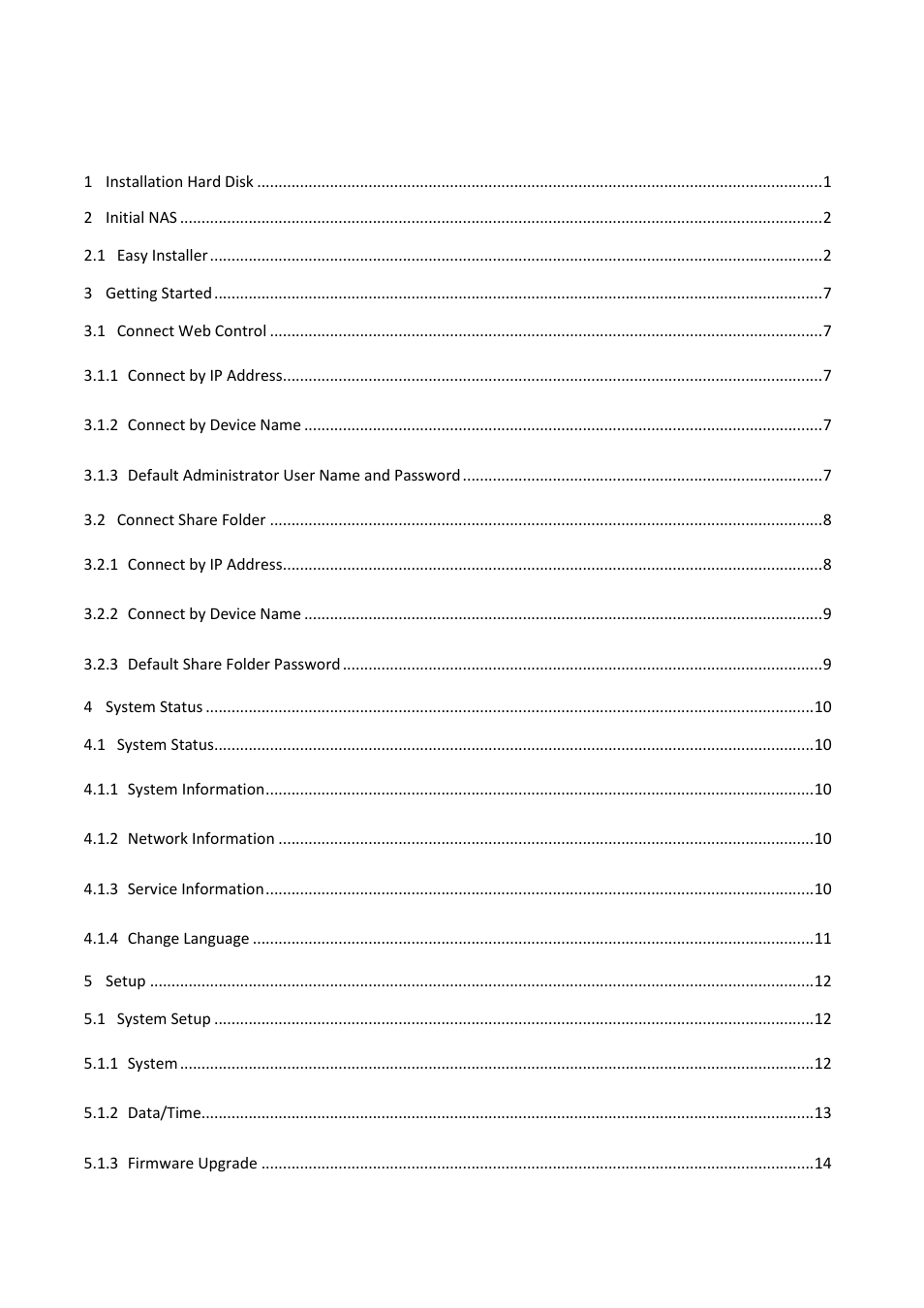 Table of content | LevelOne GNS-1001 User Manual | Page 2 / 41