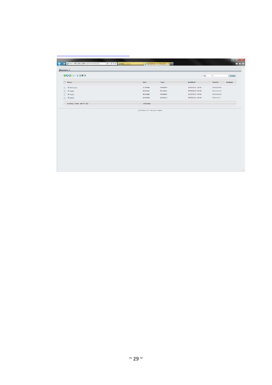 Web explorer (quixplorer) | LevelOne GNS-1001 User Manual | Page 33 / 41