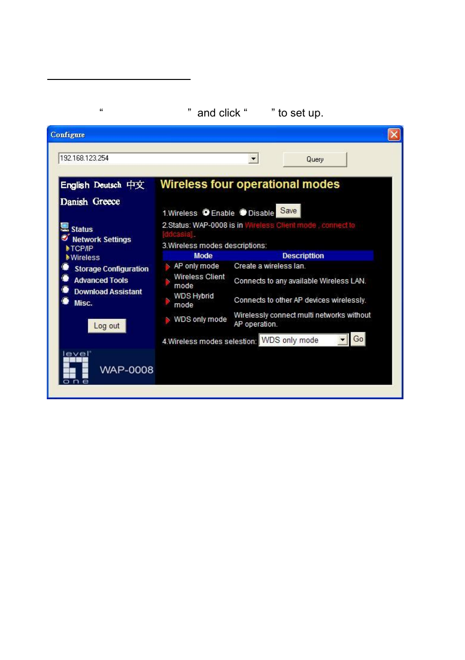 4 wds only mode | LevelOne WAP-0008 User Manual | Page 74 / 138