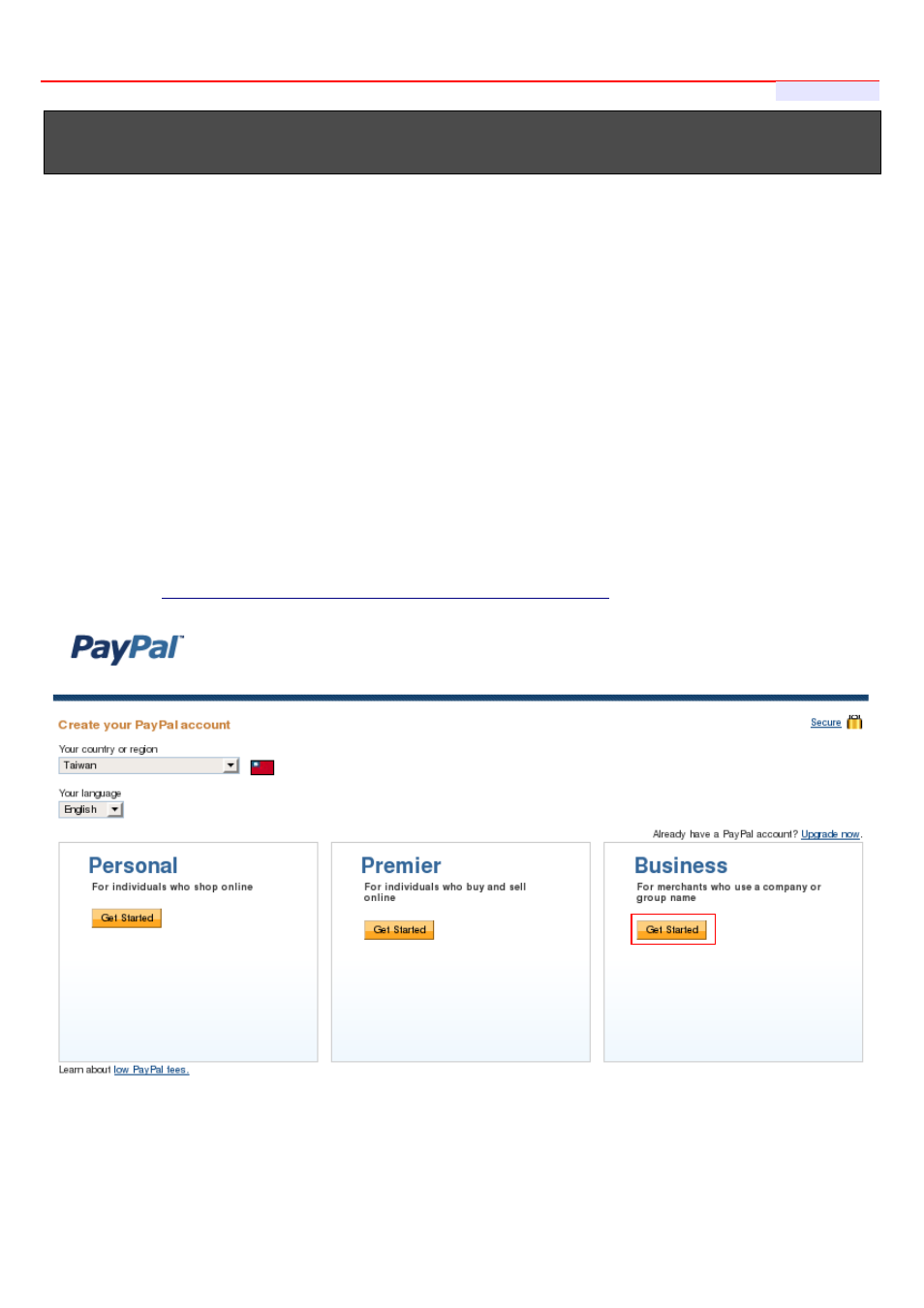 Appendix c. create paypal business account, Sign up process | LevelOne WHG-1000 User Manual | Page 126 / 136