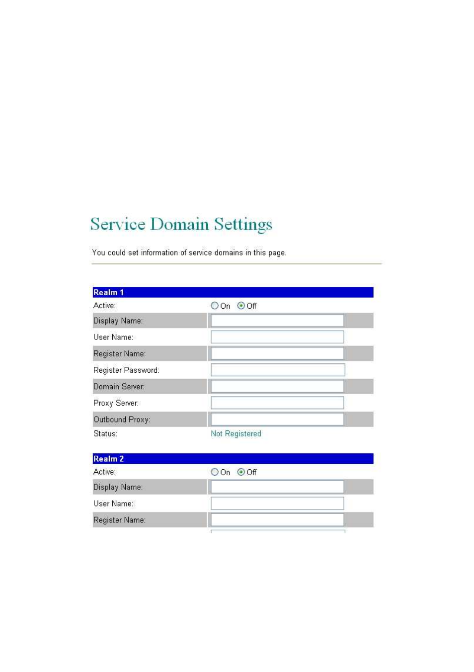 Service domain | LevelOne VOI-7011 User Manual | Page 60 / 110