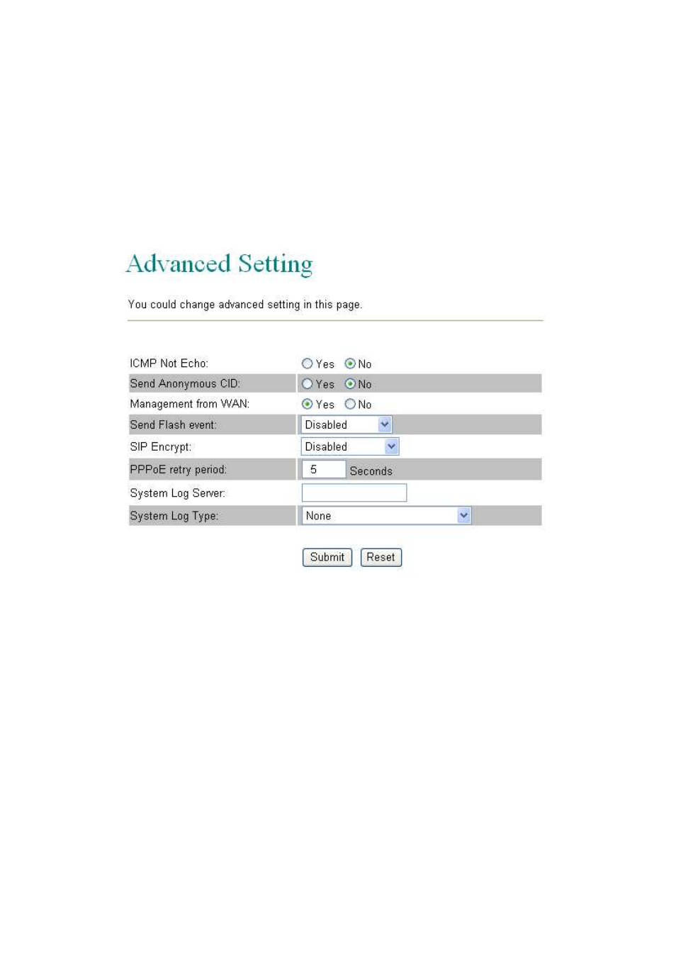 Advanced | LevelOne VOI-7011 User Manual | Page 74 / 110