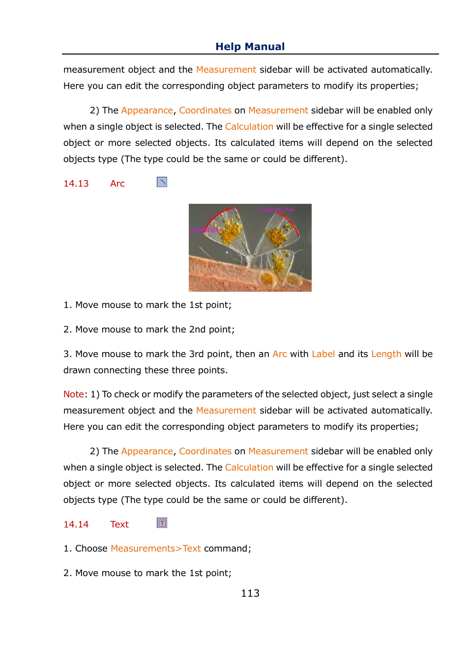 13 arc, 14 text, Text | Levenhuk C800 NG Digital Camera, USB 2.0 User Manual | Page 121 / 143