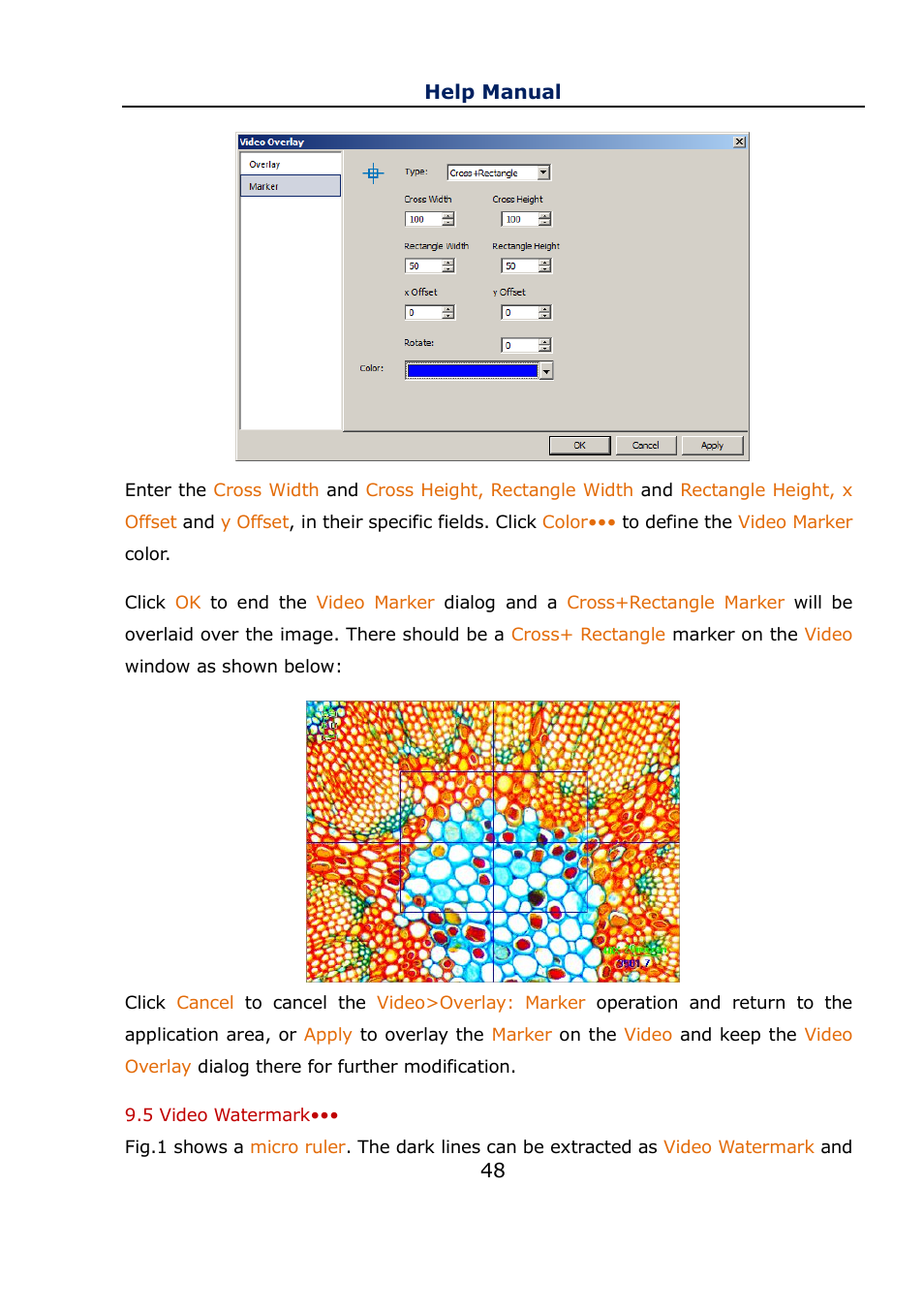 5 video watermark, Video watermark | Levenhuk C800 NG Digital Camera, USB 2.0 User Manual | Page 56 / 143