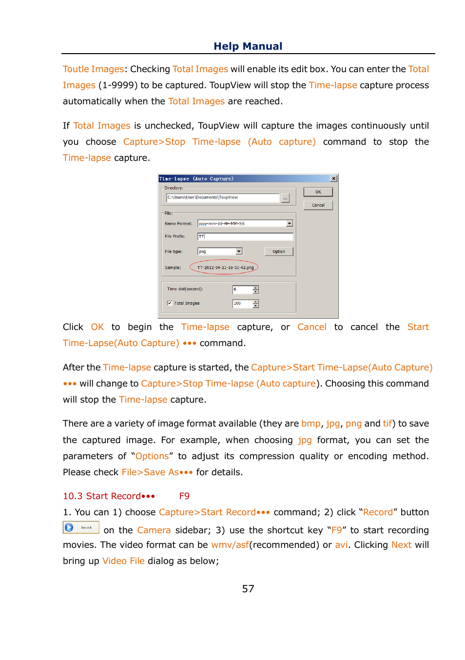 3 start record••• f9, Start record••• f9 | Levenhuk C800 NG Digital Camera, USB 2.0 User Manual | Page 65 / 143