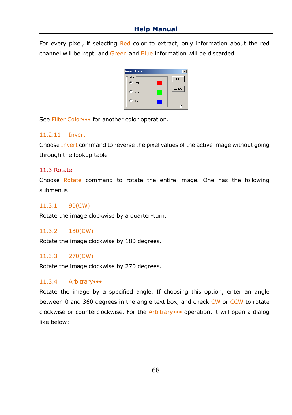 11 invert, 3 rotate, 1 90(cw) | 2 180(cw), 3 270(cw), 4 arbitrary, Invert, Rotate, 90(cw), 180(cw) | Levenhuk C800 NG Digital Camera, USB 2.0 User Manual | Page 76 / 143
