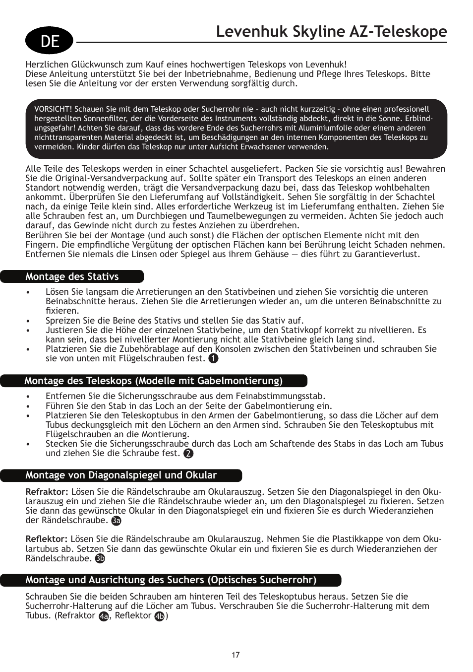 Levenhuk skyline az-teleskope | Levenhuk Skyline 70x700 AZ Telescope User Manual | Page 18 / 36