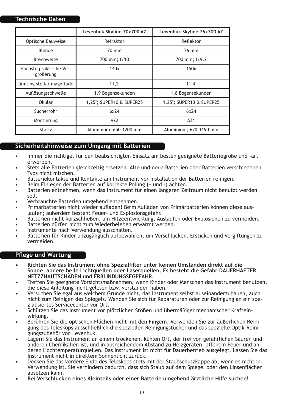 Levenhuk Skyline 70x700 AZ Telescope User Manual | Page 20 / 36