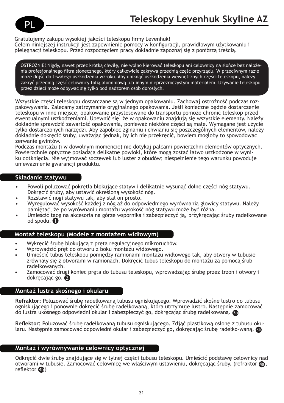 Teleskopy levenhuk skyline az | Levenhuk Skyline 70x700 AZ Telescope User Manual | Page 22 / 36