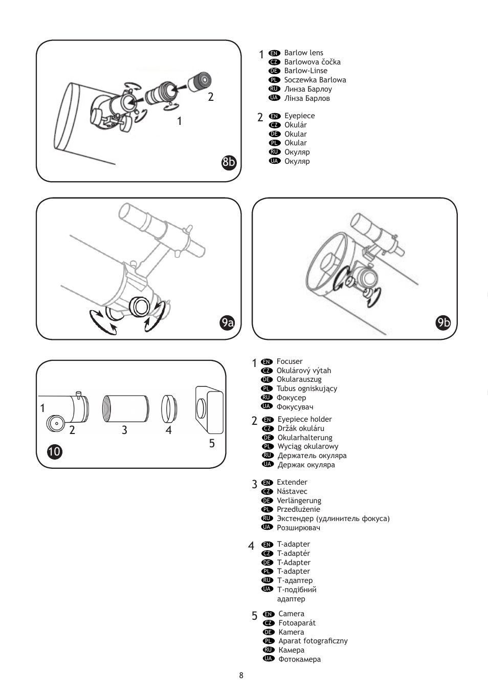 8b 1 2 | Levenhuk Skyline 70x700 AZ Telescope User Manual | Page 9 / 36