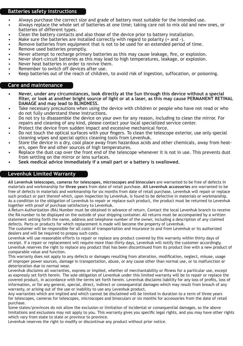Levenhuk Skyline 130x900 EQ Telescope User Manual | Page 15 / 48