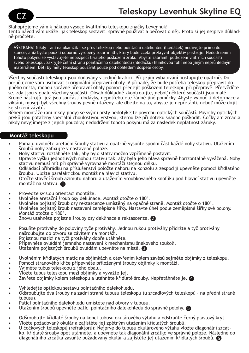 Teleskopy levenhuk skyline eq | Levenhuk Skyline 130x900 EQ Telescope User Manual | Page 17 / 48