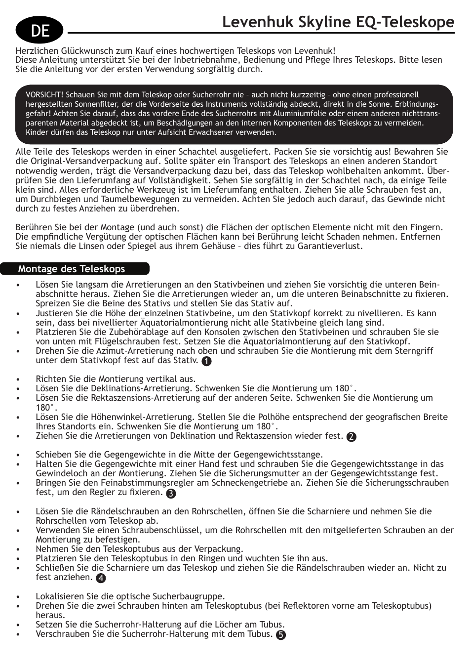 Levenhuk skyline eq-teleskope | Levenhuk Skyline 130x900 EQ Telescope User Manual | Page 23 / 48