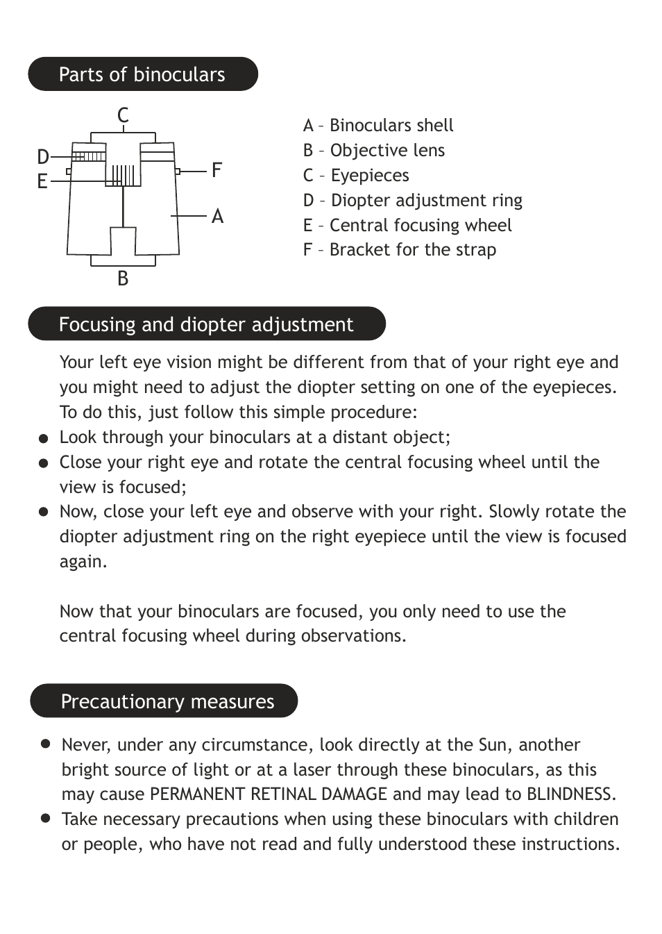 Levenhuk Energy PLUS 12x50 Binoculars User Manual | Page 4 / 40
