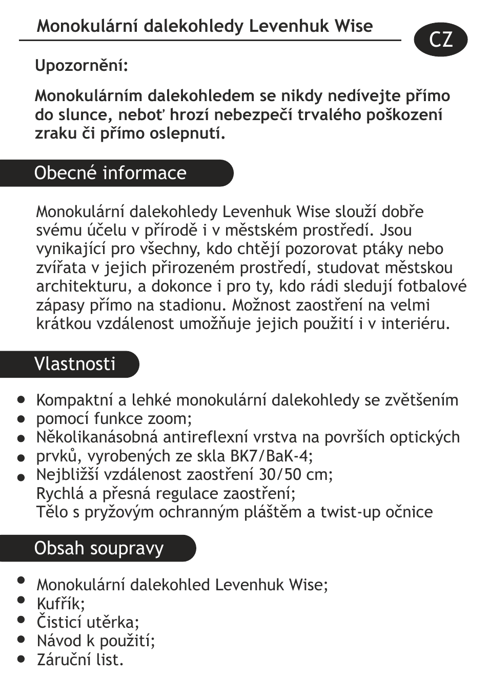 Levenhuk Wise 10-30x25 Monocular User Manual | Page 9 / 40