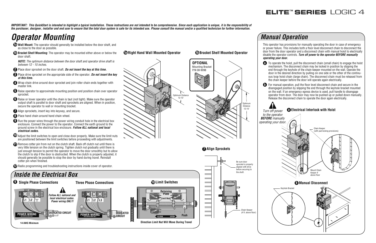 LiftMaster J Industrial Duty Jackshaft Operator User Manual | 2 pages