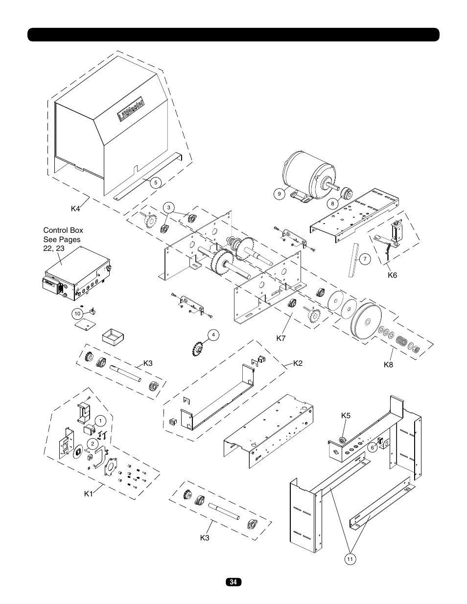 Illustrated parts | LiftMaster SL575 Heavy-Duty Commercial Slide Gate Operator User Manual | Page 34 / 40