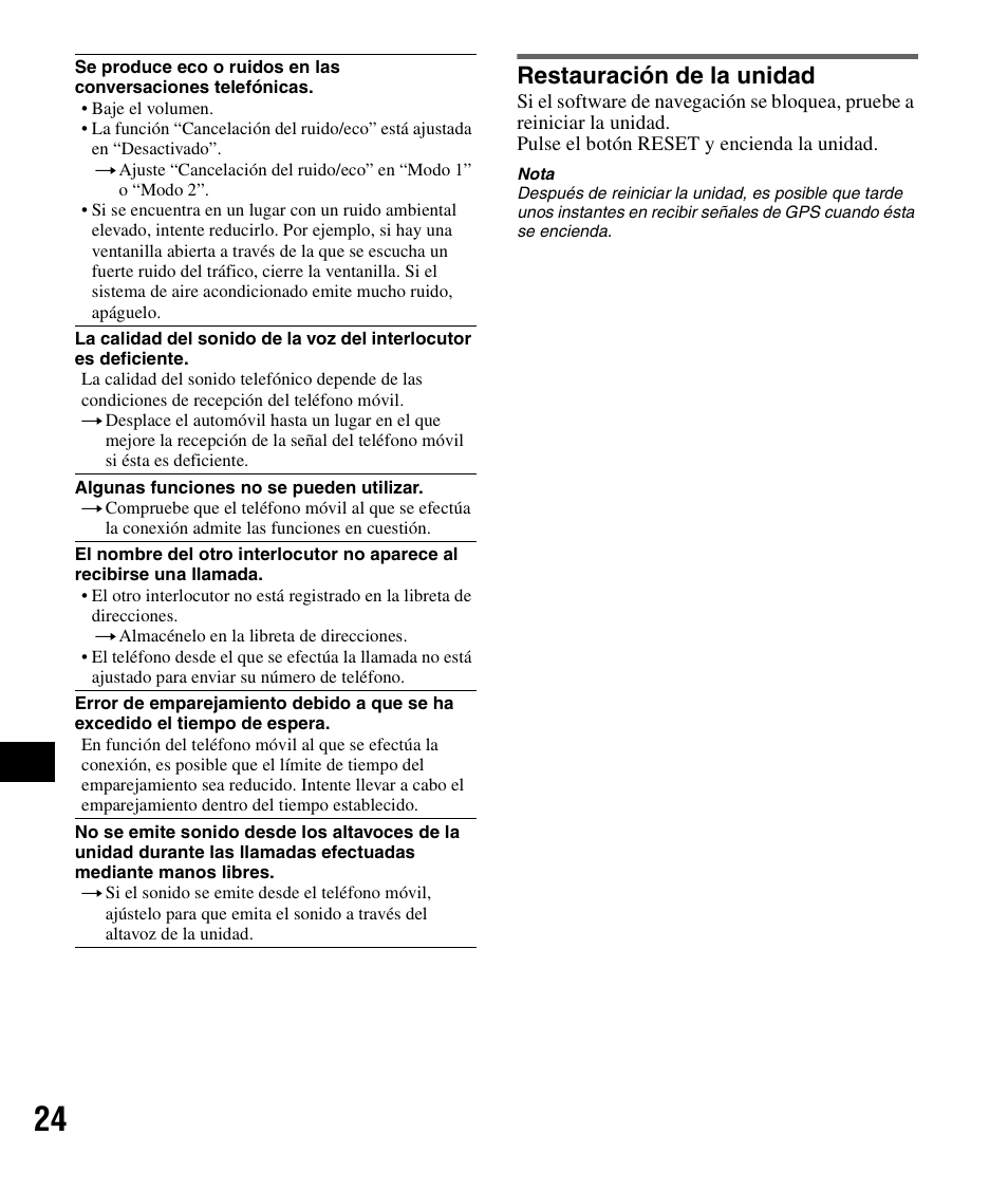 Restauración de la unidad | Sony NV-U83 User Manual | Page 142 / 194