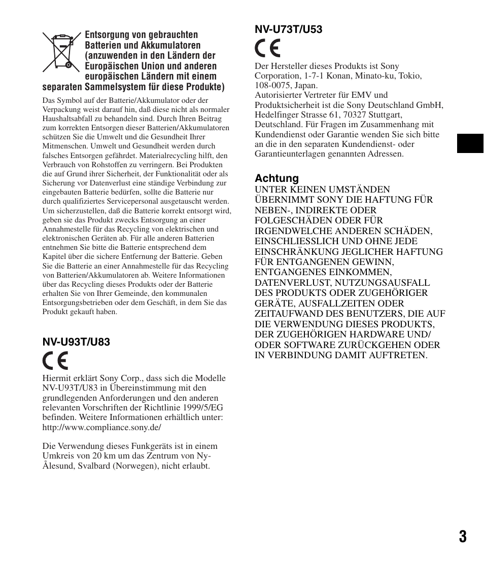 Sony NV-U83 User Manual | Page 25 / 194
