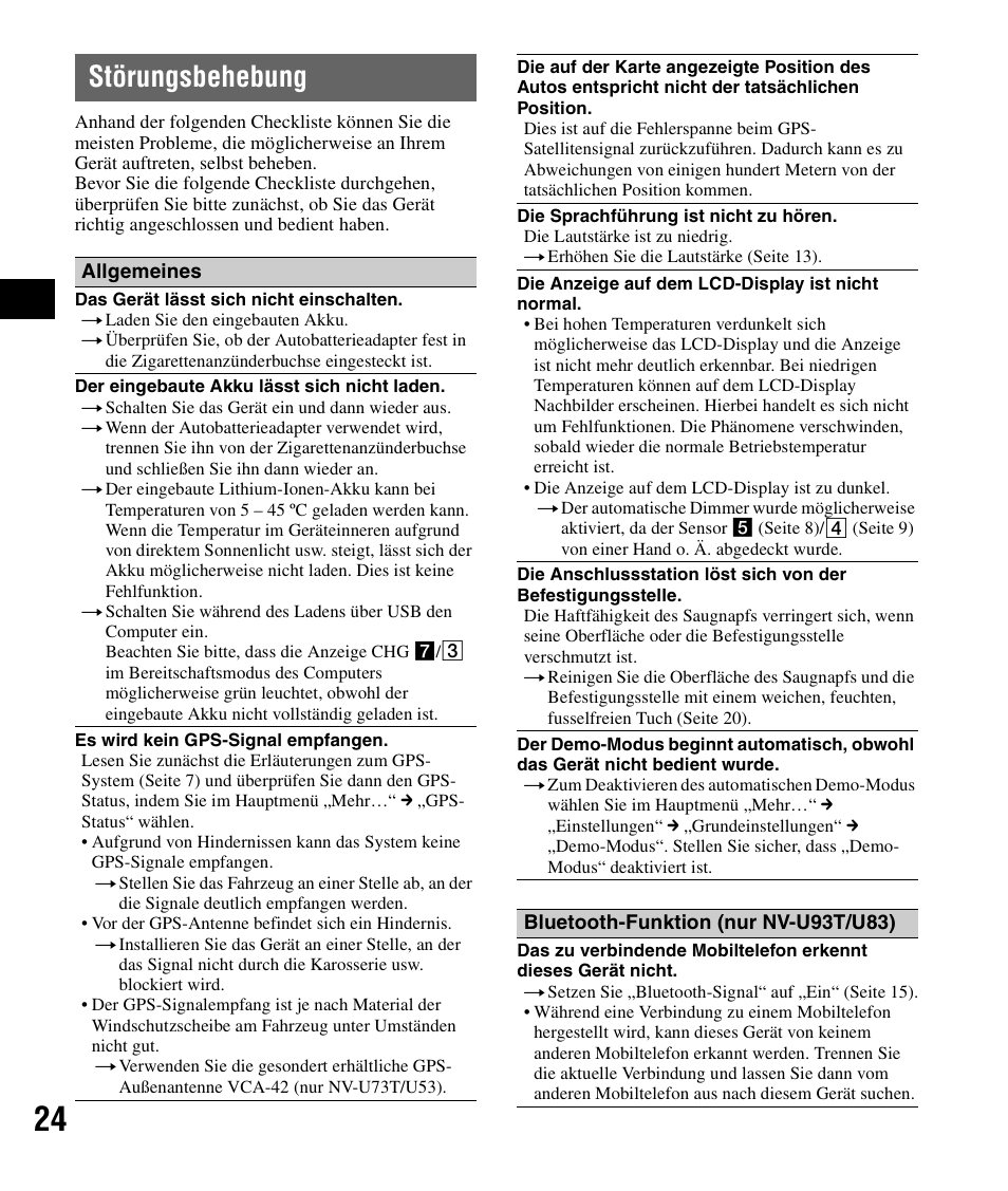 Störungsbehebung | Sony NV-U83 User Manual | Page 46 / 194