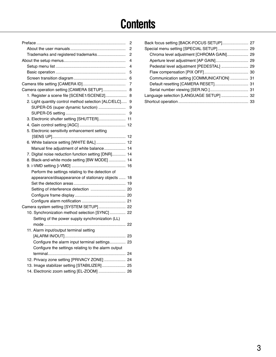 Panasonic WV-CP504E User Manual | Page 3 / 35