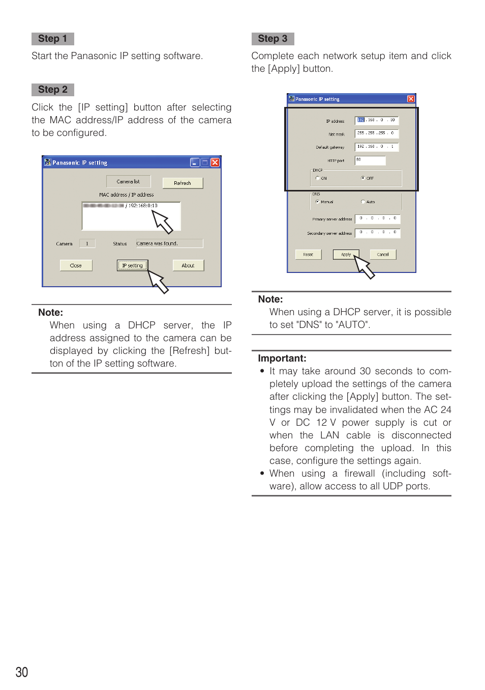 Panasonic WV-NF284 User Manual | Page 30 / 36