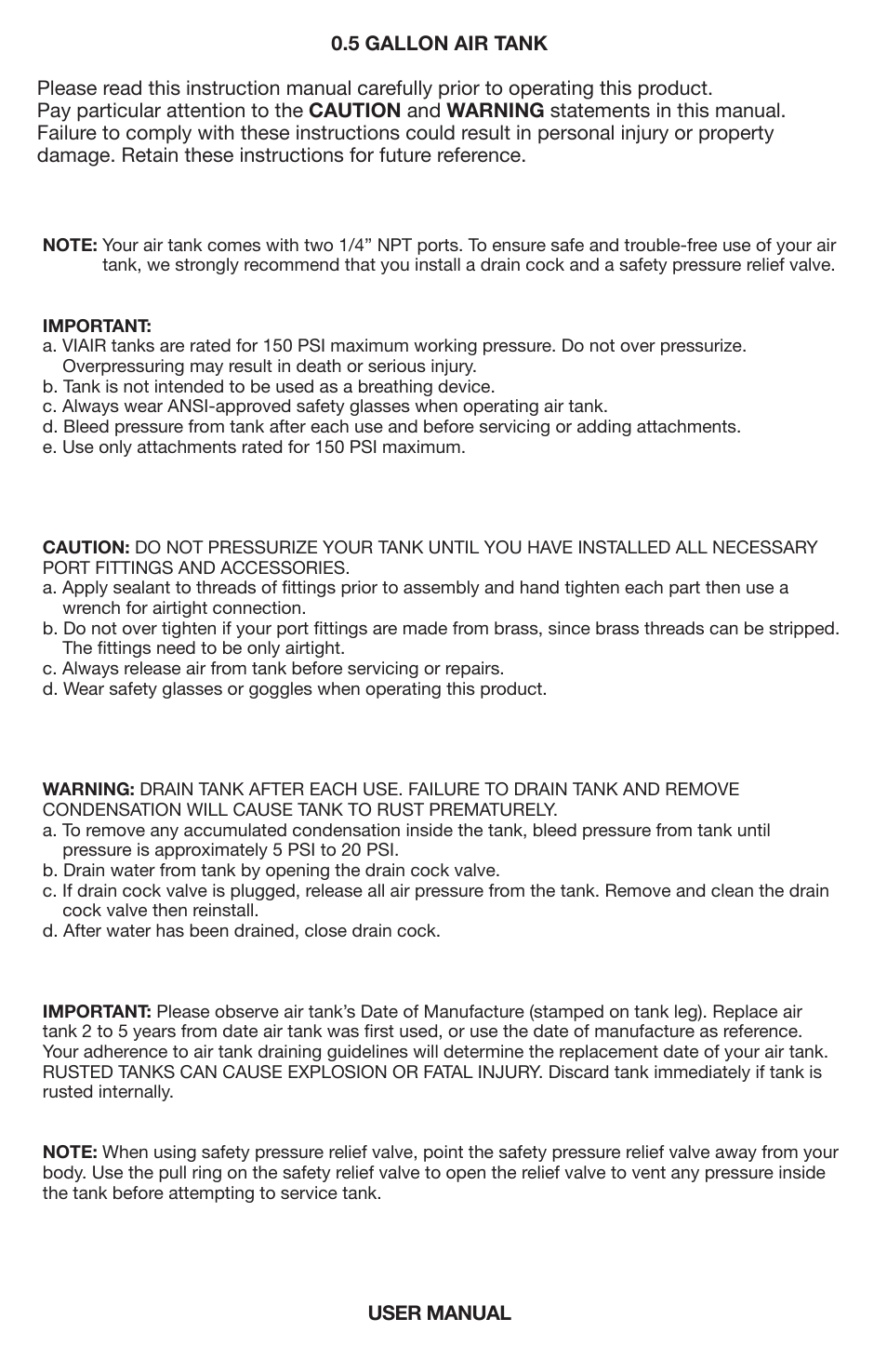 VIAIR Air Tank 0.5 Gallon User Manual | Page 2 / 4