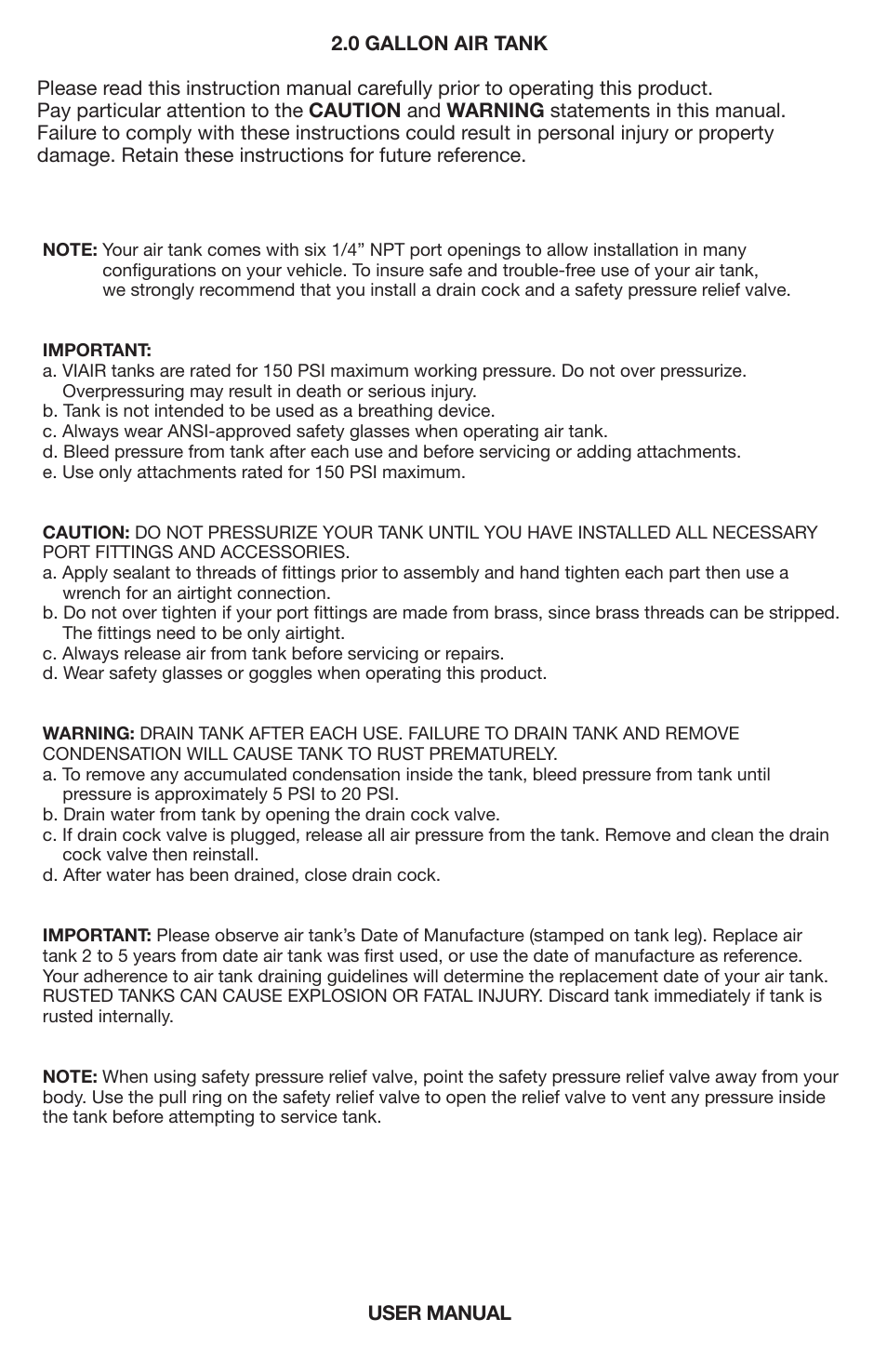 VIAIR Air Tank 2.0 Gallon User Manual | Page 2 / 4
