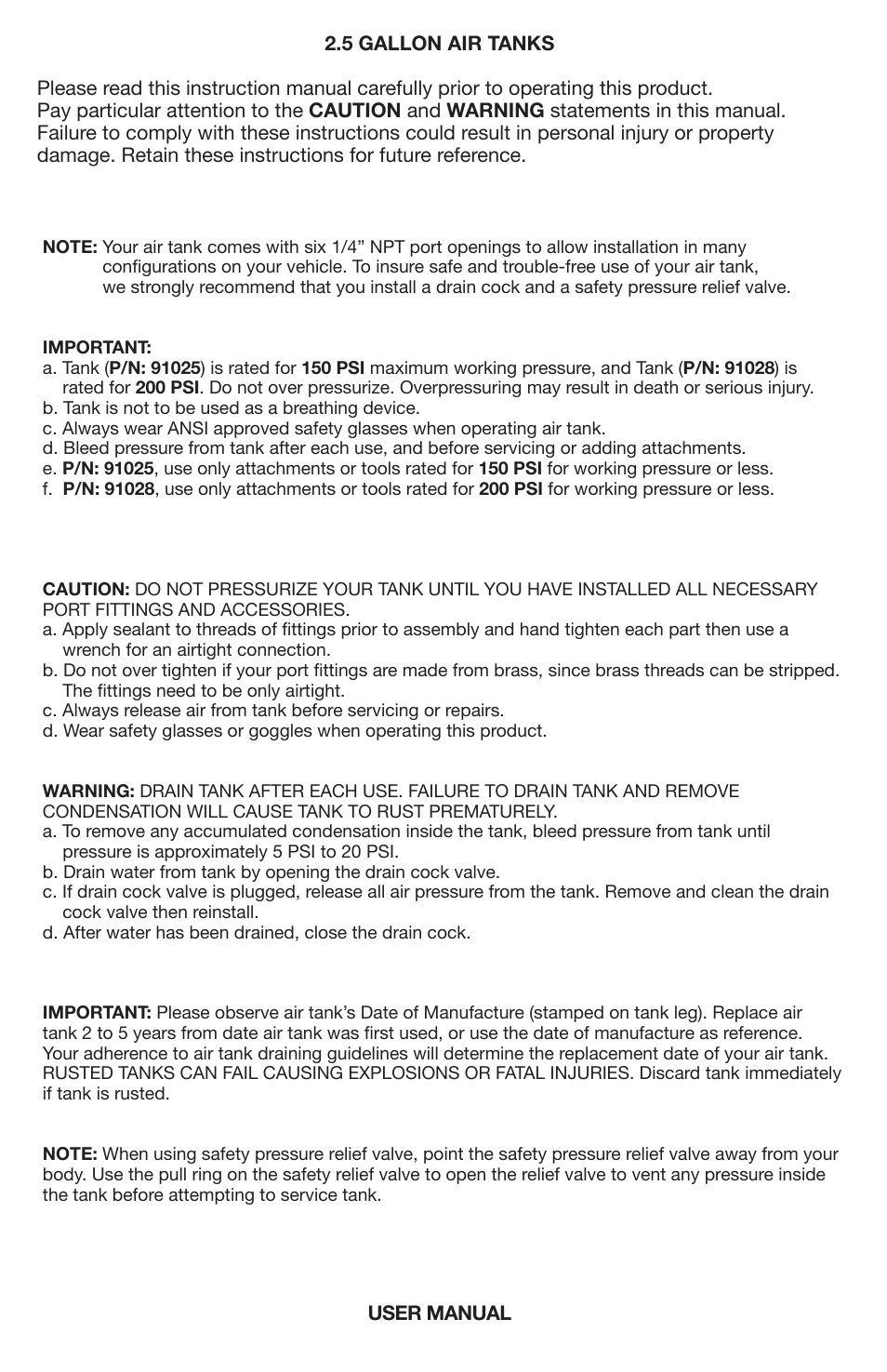VIAIR Air Tank 2.5 Gallon User Manual | Page 2 / 4