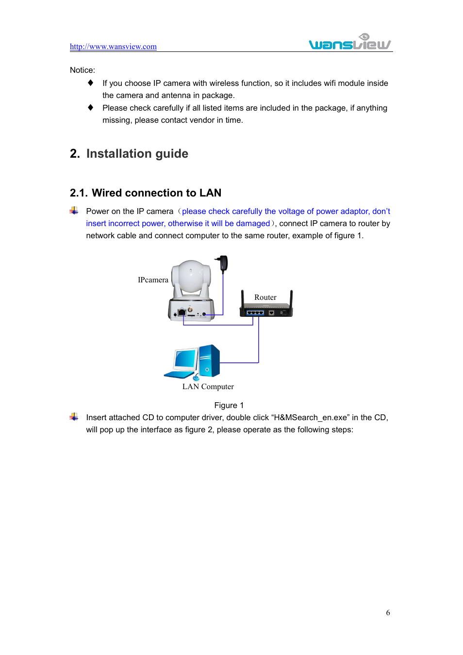 Ole_link4, Installationguide, Wiredconnectiontolan | Installation guide, Ired connection to, Wired connection to lan | WansView NCM625MW User Manual | Page 7 / 32