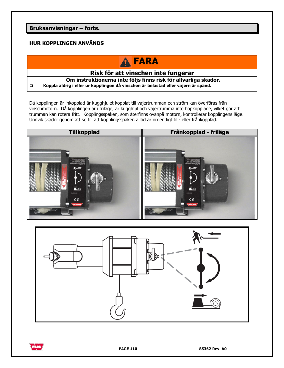 Fara | WARN 4700 DC User Manual | Page 110 / 127