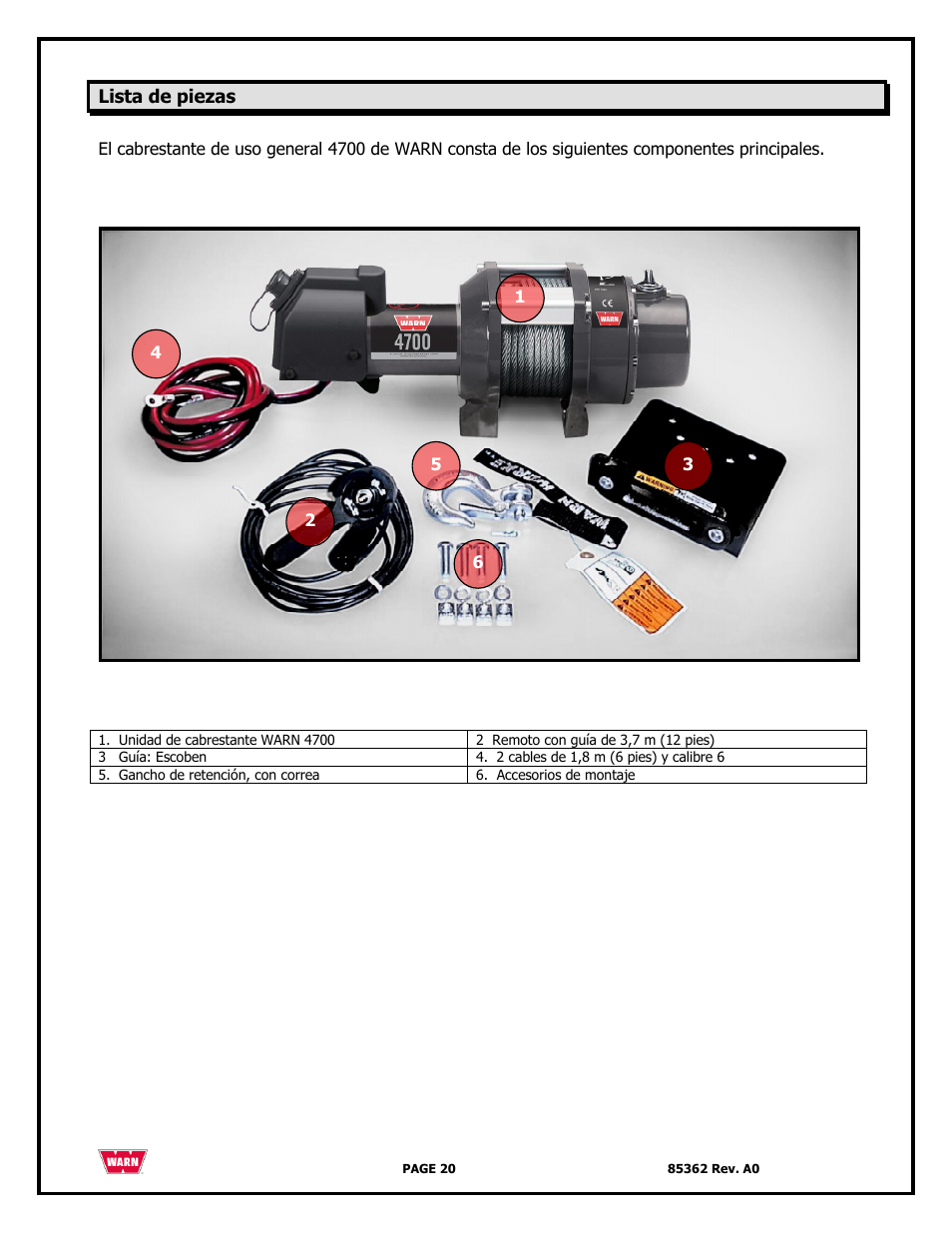WARN 4700 DC User Manual | Page 20 / 127