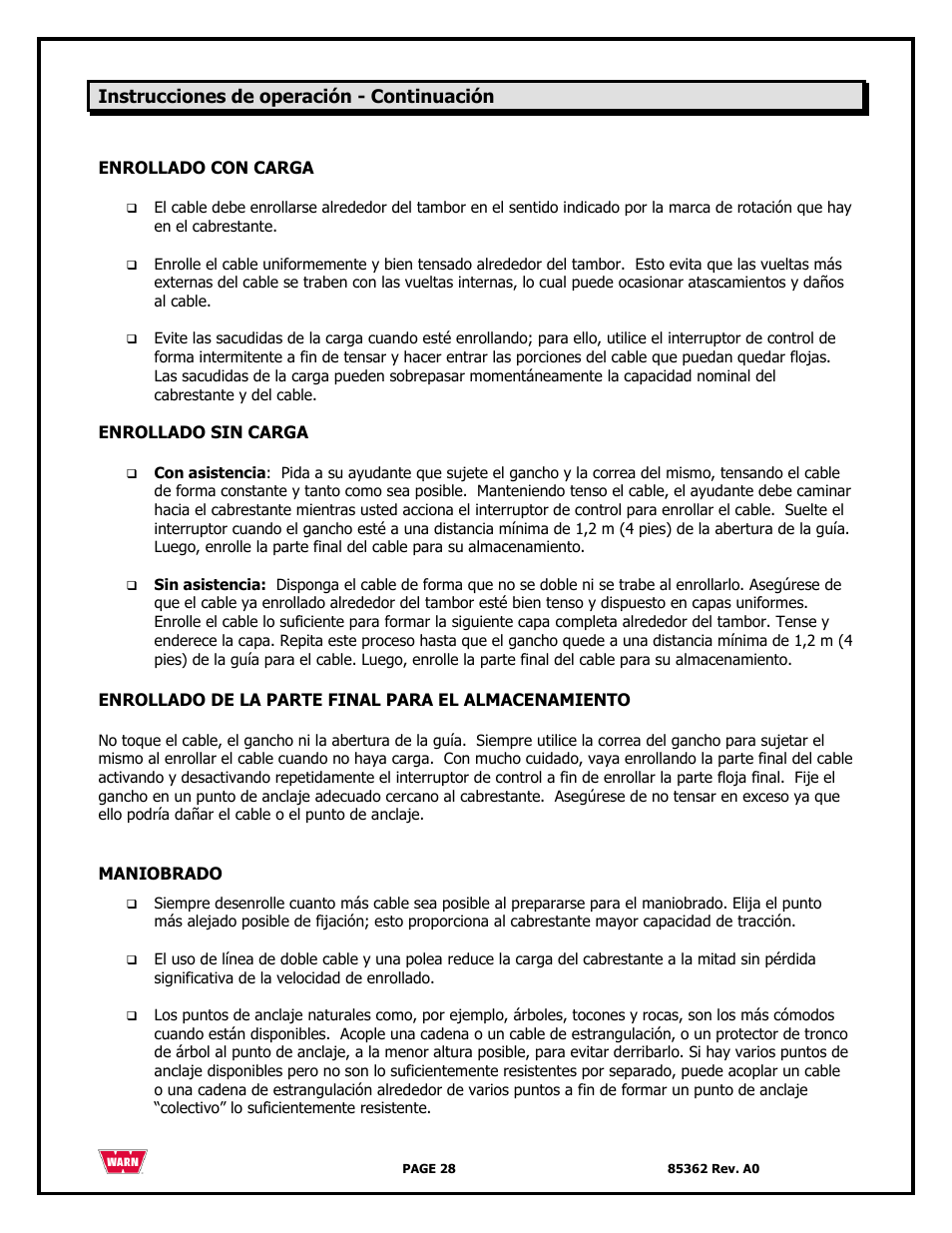 WARN 4700 DC User Manual | Page 28 / 127
