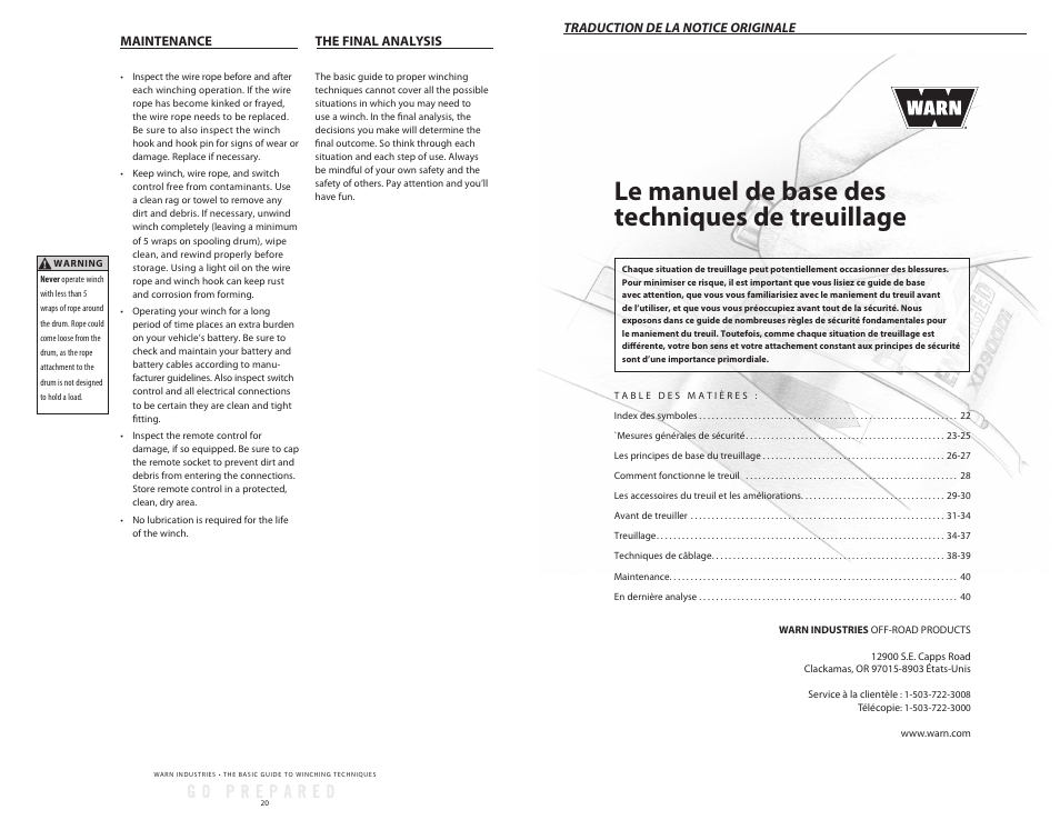 Le manuel de base des techniques de treuillage | WARN Tabor 12K User Manual | Page 13 / 33