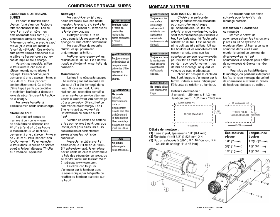 WARN 9.5xp User Manual | Page 11 / 20