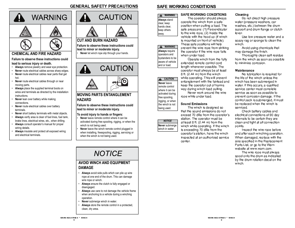 WARN 9.5xp User Manual | Page 5 / 20