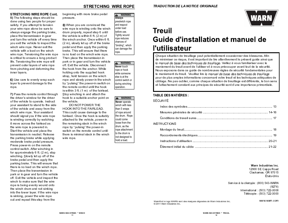 WARN 9.5xp User Manual | Page 8 / 20