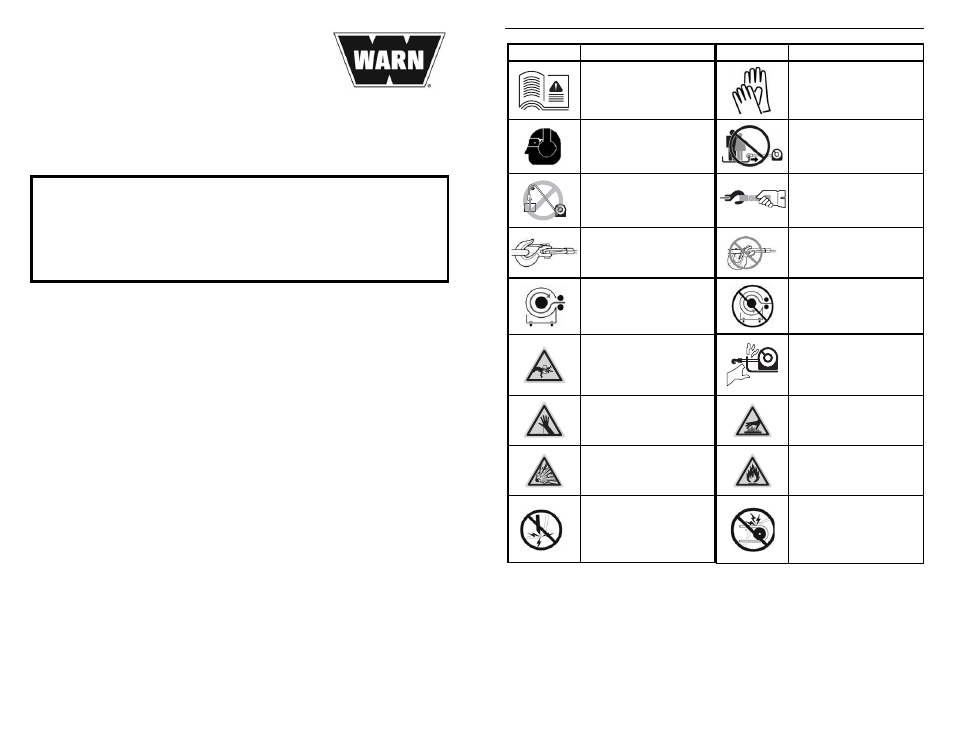Winch installation and operator’s guide | WARN XD9000i User Manual | Page 3 / 38